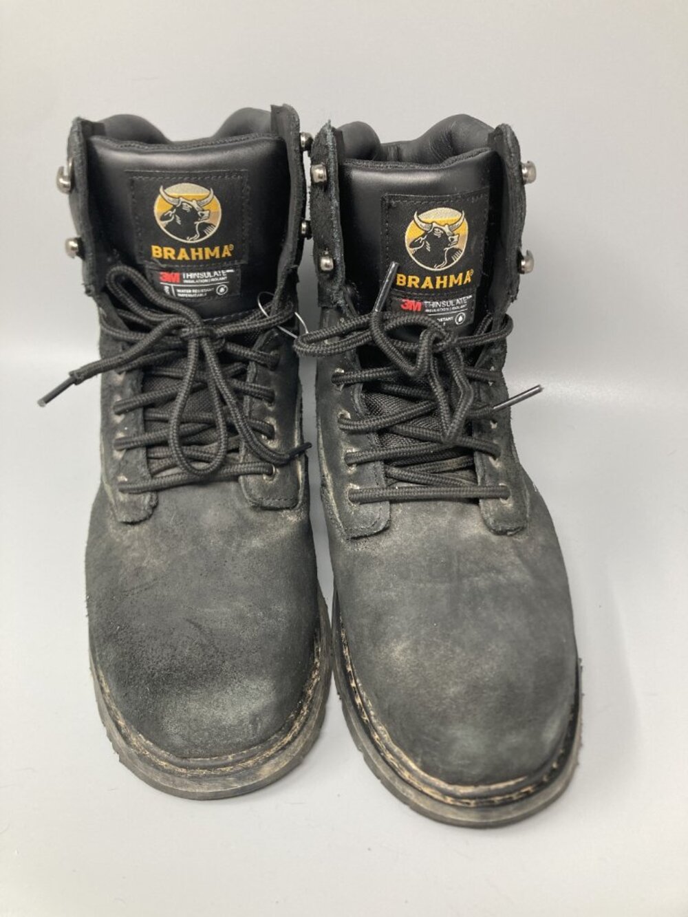 Brahma Steel Toe Work Boots 3M Thinsulate Black Men's 9.5W Safety Construction
